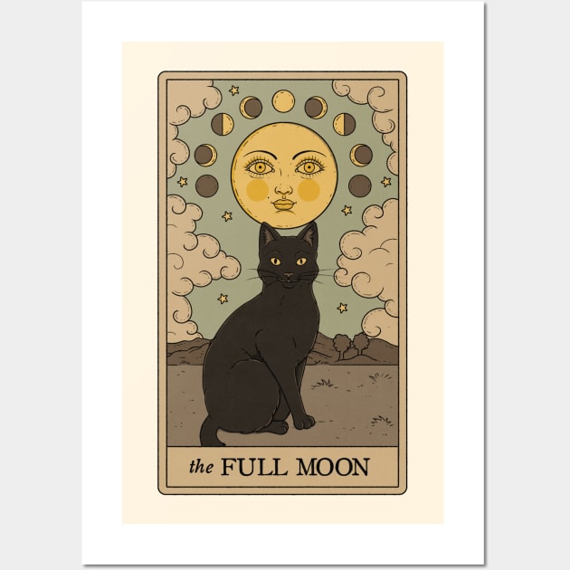 The Full Moon Cat Wall Art by thiagocorrea